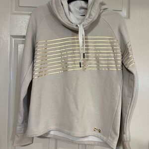 Under Armour Women’s Beige and Gold Striped Under Armour Hoodie Small